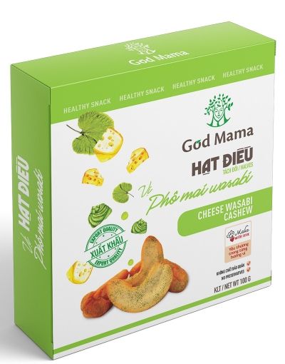 HẠT ĐIỀU VỊ PHÔ MAI WASABI - HỘP GIẤY CAO CẤP - 100gr