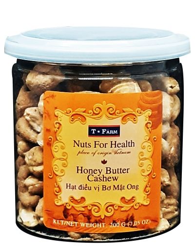 HẠT ĐIỀU RANG VỊ BƠ MẬT ONG T-FARM - HỘP 200GR