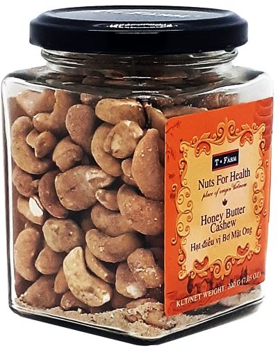 HẠT ĐIỀU RANG VỊ BƠ MẬT ONG T-FARM KEO THỦY TINH 200GR