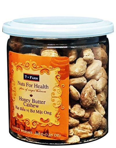 HẠT ĐIỀU RANG VỊ BƠ MẬT ONG T-FARM - HỘP 200GR
