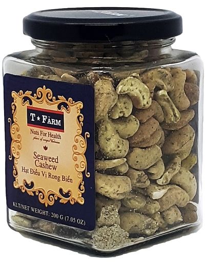 HẠT ĐIỀU RANG VỊ RONG BIỂN T-FARM - KEO THỦY TINH 200GR