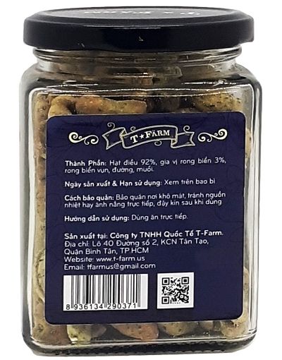 HẠT ĐIỀU RANG VỊ RONG BIỂN T-FARM - KEO THỦY TINH 200GR