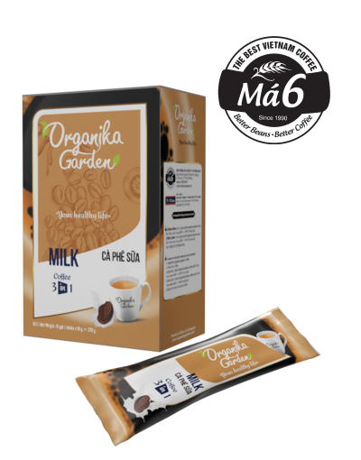 Cà Phê Organika Garden - Cà phê sữa 3 in 1 (18gr x 15 gói)/ hộp